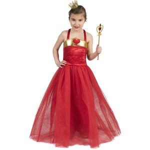 Koning Prins & Adel Kostuum | Rode Koningin Ambrosia | Meisje | Maat 140 | Carnaval kostuum | Verkleedkleding