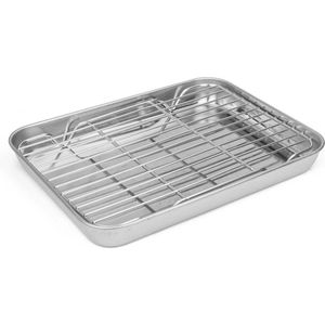 BBQ-Tray Compact | Braadslede | Bakplaat met rooster - 23x17x2,5cm