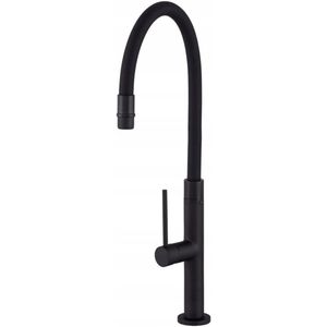 Flex SLIM zwarte keukenkraan met flexibele uitloop