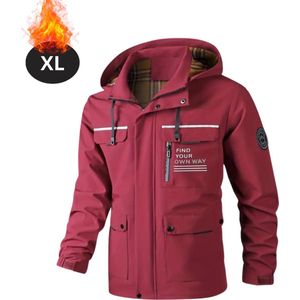 Nivard Windjas Voor Heren - Parka - Lente & Herfst - Jas - Volwassen - Windjack - Windbreaker - Bordeauxrood - Maat XS
