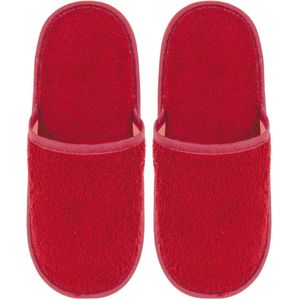 Badslippers Badstof Uni Pure met Zool Rood Maat 43- 1 Paar