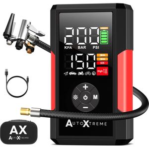 AutoXtreme Air-200 - Draagbare Luchtcompressor - Mini Compressor - Voor Auto Fiets Motor en Ballen