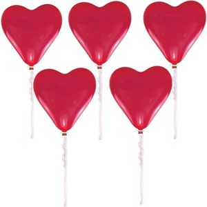 Set van 10x stuks grote rode hartjes ballonnen 60 cm - Valentijnsdag/bruiloft decoratie feestartikelen