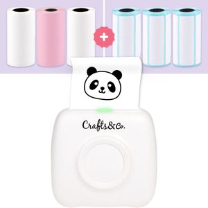 Crafts&Co Mini Pocket Printer - Combideal met 3x Labels - Sticker Printer - Thermische Printer - Wit
