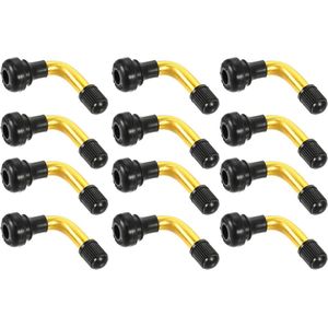 Nordivar - Set van 12 universele PVR50 tubeless ventieldopjes in gouden kleur met anti-diefstal functie