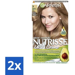 Garnier - Nutrisse Ultra Crème 7 - Haarkleuring - Natuurlijk Blond - Intens Voedend - Permanente Kleur - Voordeelverpakking - 2 stuks