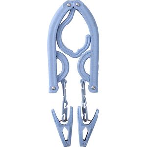 Usables Milieuvriendelijke Opvouwbare Kleerhangers - Blauw - 5-Pack - Tarwestro Plastic - Duurzaam & Reisvriendelijk - Eco Chic Organisatie - Ruimtebesparend - Clipjes voor Broeken - Duurzame Kledingopslag - Milieubewuste Levensstijl