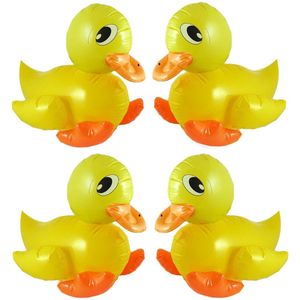 Opblaasbare badeend van 42 cm - 10x - eendjes - geel - pvc - feest decoraties - badeendjes