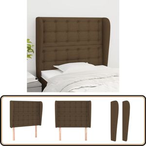 vidaXL Hoofdbord met randen - Donkerbruin Stof Hoofd Bord - Bedhoofdbord - Slaapkamers - Bedroom Decor - Stof Headboard