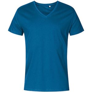 Men's T-shirt met V-hals en korte mouwen Petrol - 3XL