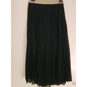 Dames rok velours printje zwart met gouden elastiek band One size 36/40