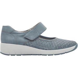 Jana - 8-24664 - Bandschoenen - Denim Blauw - Klittenbandsluiting