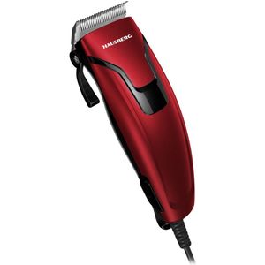 Elektrische Haartondeuse – RVS Precisiebladen – 3–12 mm Snijlengtes – Koperen Motor – 61 dB Stil – Met Snoer – Ergonomisch Design – Inclusief Accessoires – Rood