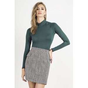 Mini rok - Rok dames - Maat 40 - Bedekte ritssluiting - Decoratieve zakken - Grijs