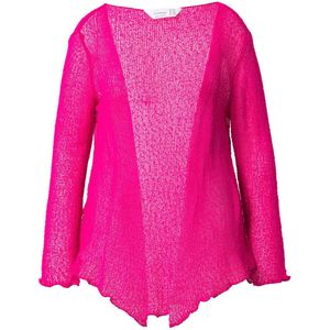 MIAMODA MIAMODA - Dames - Jasje elastische slim fit openingen golvende randen - Neon bes - Maat 42+