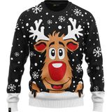 JAP - Rudolf het Rendier - Kersttrui - Zwart - 100% Gerecycled
