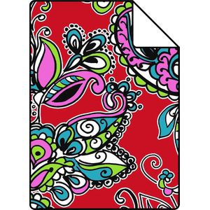 Proefstaal ESTAhome behang funky flowers en paisleys multicolor - 136841 - 26,5 x 21 cm