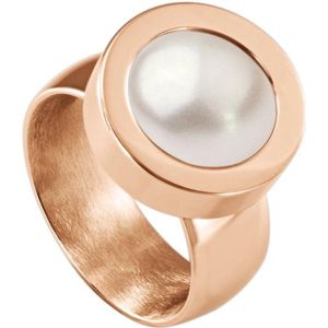 Quiges RVS Schroefsysteem Ring Rosegoudkleurig Glans 19mm met Verwisselbare 12mm Mini Munt - SLSRS46519