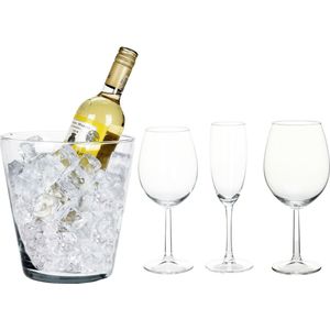 Wijnglazen - set - 18-delig - glazen - incl. wijnkoeler - champagnekoeler