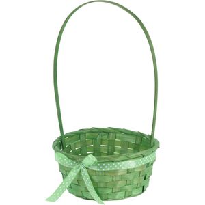 Excellent Houseware - Rieten Mandje - Groen - Gevlochten Riet