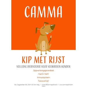 Camma Petfood - Super Premium - Adult Dog Kip met Rijst 12kg