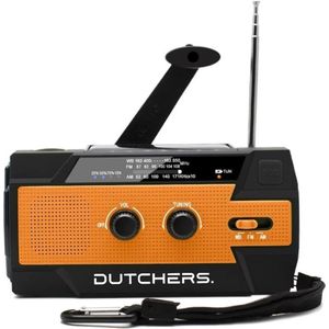 Dutchers - Noodradio - 4000 mAh - Solar Opwindbare - Dynamo Radio - Powerbank - Zaklamp