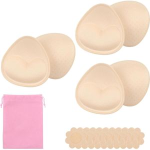 Set van 3 paar verwijderbare beha-pads met bloemblaadjes vorm - Push-up en waterdichte inzetstukken - Herbruikbare bikini vulling