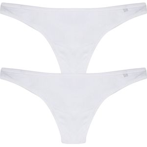 Claesen's® - Dames 2-pack String - Wit - 95% Katoen - 5% Lycra