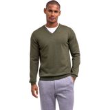 FALKE - Basic New Merino - V-hals Trui - Groen - Heren