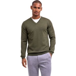 FALKE - Basic New Merino - V-hals Trui - Groen - Heren