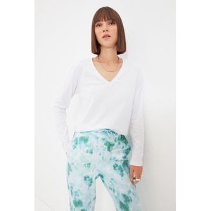 Trendyol TWOAW21TS0099 Volwassenen Vrouwen T-shirt Single pack - Wit - 2XL