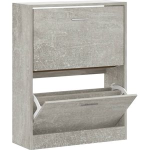 vidaXL-Schoenenkast-63x24x81-cm-bewerkt-hout-betongrijs