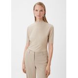 Comma Top met Ingebreid Patroon Beige