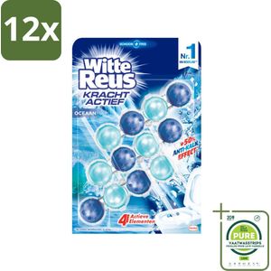 Witte Reus - Kracht Actief Toiletblok - Oceaan - 3 Toiletblokken - Voordeelverpakking - 12 stuks - Toiletblok - Toilet reiniging