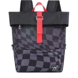 YLX Original Backpack Kids Dark Grey Black Wavy Checkered