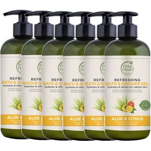 PETAL FRESH - Bath & Shower Gel Aloe & Citrus - 6 Pak - Voordeelverpakking
