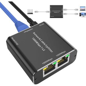YOUTINGHDAV LAN-splitter 1 op 2, 1000 Mbps RJ45 netwerk switch 2-poorts ethernet splitter, RJ45 Gigabit Switch CAT5 CAT5E CAT6 CAT7 voor pc, laptop, hub, switch, router, settop box, digitale tv