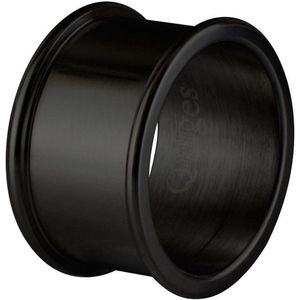 Quiges Stapelring Ring - Basisring  - Dames - RVS zwart - Maat 19 - Hoogte 8mm