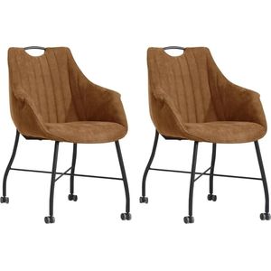 MX Sofa Eetkamerstoel Metric - Cognac (set van 2 stoelen)