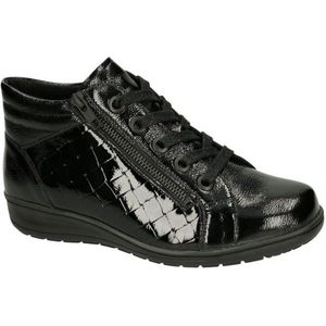 Solidus - KATE - Veterboots - Zwart - Extra Brede Comfort-Orthopedische Damesschoen