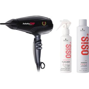 Babyliss PRO Föhn Rapido 2200W + Schwarzkopf OSiS+ Flatliner 200ml + OSiS+ Session Hairspray 500ml