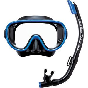 ReefTourer- RC0105- COMBO- Snorkelmasker- Snorkelset-zwart/blauw