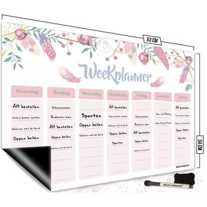 Brute Strength - Magnetisch Weekplanner whiteboard (37) - 53 x 34 cm - Planbord - Familieplanner - Gezinsplanner - To Do Planner