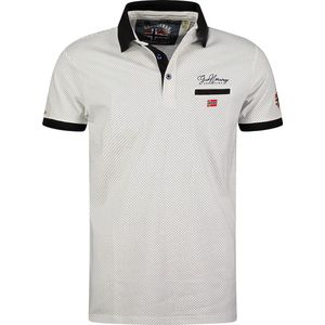 Geographical Norway Denim Polo Met Stip Motief Kingdom Wit - M