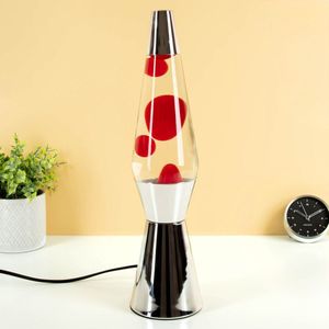 Fisura - Lavalamp - Rood - Retrodesign - 40 cm - Inclusief Extra Gloeilamp