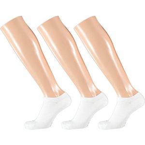 Apollo - Sneakersokken Bamboe Wit 3 Paar Maat 35/38 - Enkelsokken
