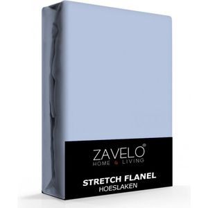 Zavelo Deluxe Stretch Flanel Hoeslaken Antraciet - Lits-jumeaux (180x220 cm) - Heerlijk Warm en Zacht - Perfecte Pasvorm - Hoogwaardige Kwaliteit