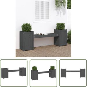 The Living Store Houten Bankje met Plantenbakken - 180 x 36 x 63 cm - Massief Grenenhout