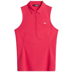 J.lindeberg Dena Mouwloze Poloshirt Voor Dames Roze L Vrouw