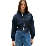 Tommy Hilfiger Cropped Regular Fit Bomberjack Blauw XS Vrouw